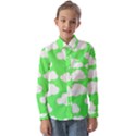 Cute clouds green neon Kids  Long Sleeve Shirt View1