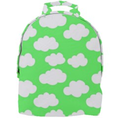 Cute Clouds Green Neon Mini Full Print Backpack by ConteMonfrey