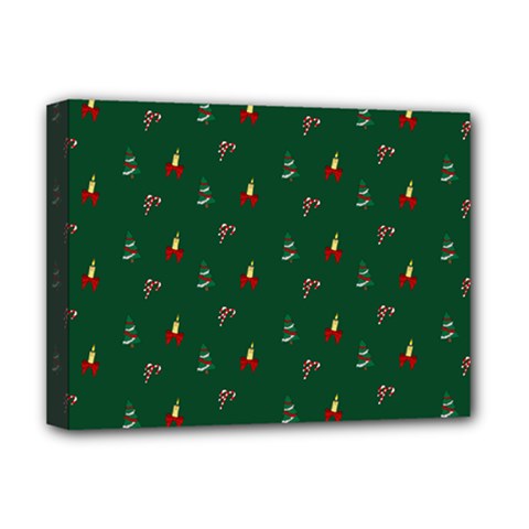 Christmas Green Pattern Background Deluxe Canvas 16  x 12  (Stretched) 