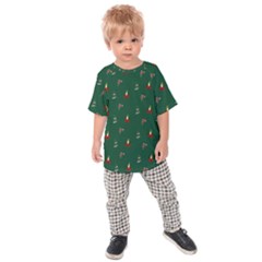 Christmas Green Pattern Background Kids  Raglan T-Shirt