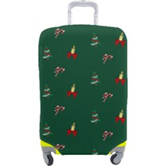 Christmas Green Pattern Background Luggage Cover (large) by Pakjumat
