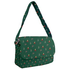 Christmas Green Pattern Background Courier Bag by Pakjumat