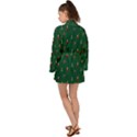 Christmas Green Pattern Background Long Sleeve Kimono View2