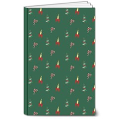 Christmas Green Pattern Background 8  X 10  Softcover Notebook by Pakjumat