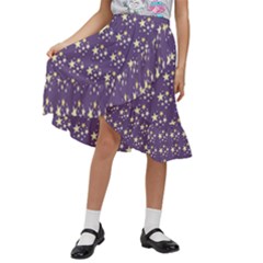 Background Wallpaper Space Universe Pattern Kids  Ruffle Flared Wrap Midi Skirt by Pakjumat