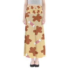 Gingerbread Christmas Time Full Length Maxi Skirt