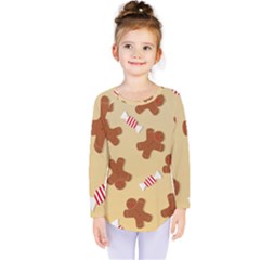 Gingerbread Christmas Time Kids  Long Sleeve T-Shirt