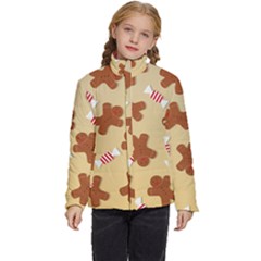 Gingerbread Christmas Time Kids  Puffer Bubble Jacket Coat