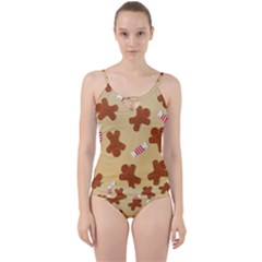 Gingerbread Christmas Time Cut Out Top Tankini Set