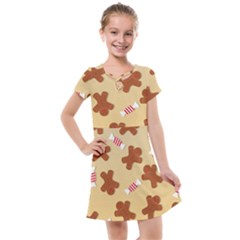 Gingerbread Christmas Time Kids  Cross Web Dress