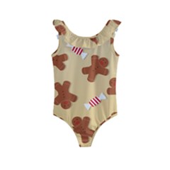 Gingerbread Christmas Time Kids  Frill Swimsuit