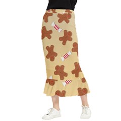 Gingerbread Christmas Time Maxi Fishtail Chiffon Skirt