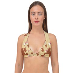 Gingerbread Christmas Time Double Strap Halter Bikini Top