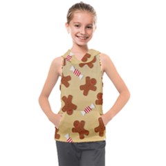 Gingerbread Christmas Time Kids  Sleeveless Hoodie by Pakjumat