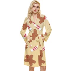 Gingerbread Christmas Time Long Sleeve Velvet Robe by Pakjumat