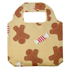 Gingerbread Christmas Time Premium Foldable Grocery Recycle Bag