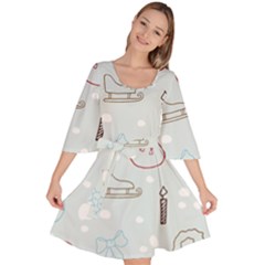 Winter Pattern Background Element Velour Kimono Dress by Pakjumat