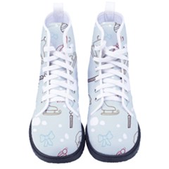 Winter Pattern Background Element Men s High-top Canvas Sneakers by Pakjumat