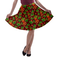 Christmas Pattern A-line Skater Skirt