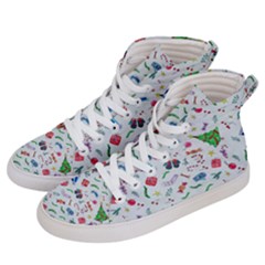 Illustration Christmas Pattern Women s Hi-top Skate Sneakers by Pakjumat