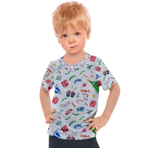 Illustration Christmas Pattern Kids  Sports T-shirt by Pakjumat