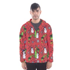 Santa Snowman Gift Holiday Men s Hooded Windbreaker by Pakjumat