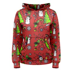 Santa Snowman Gift Holiday Women s Pullover Hoodie by Pakjumat