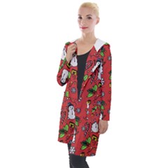 Santa Snowman Gift Holiday Hooded Pocket Cardigan by Pakjumat