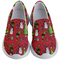 Santa Snowman Gift Holiday Kids Lightweight Slip Ons by Pakjumat