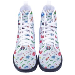 New Year Christmas Winter Women s High-top Canvas Sneakers by Pakjumat