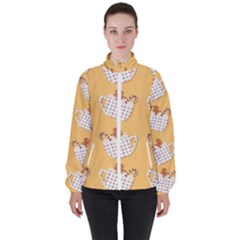 Background Stars Pattern Wallpaper Women s High Neck Windbreaker by Pakjumat