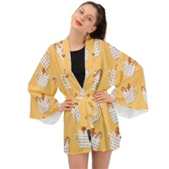 Background Stars Pattern Wallpaper Long Sleeve Kimono by Pakjumat