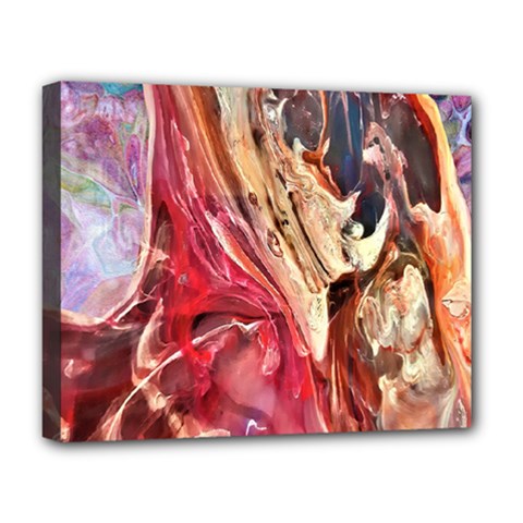 Marbling Blend  Deluxe Canvas 20  X 16  (stretched) by kaleidomarblingart