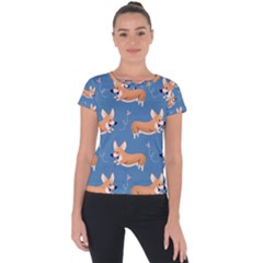 Corgi Patterns Short Sleeve Sports Top 