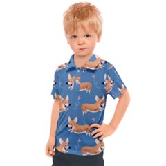 Corgi Patterns Kids  Polo T-Shirt