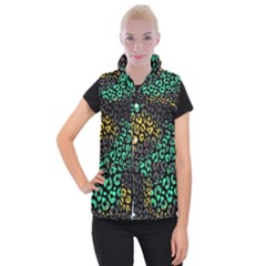 Abstract Geometric Seamless Pattern With Animal Print Women s Button Up Vest by Amaryn4rt