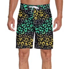 Abstract Geometric Seamless Pattern With Animal Print Men s Beach Shorts