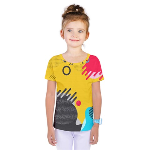 Abstract Colorful Pattern Shape Design Background Kids  One Piece T-shirt by Amaryn4rt