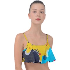 Abstract Colorful Pattern Shape Design Background Frill Bikini Top by Amaryn4rt