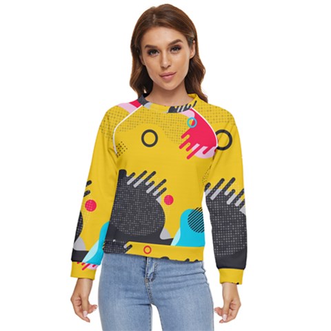 Abstract Colorful Pattern Shape Design Background Women s Long Sleeve Raglan T-shirt by Amaryn4rt