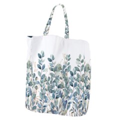 Green And Gold Eucalyptus Leaf Giant Grocery Tote