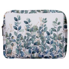 Green And Gold Eucalyptus Leaf Make Up Pouch (large)