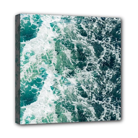 Blue Ocean Waves Mini Canvas 8  X 8  (stretched)