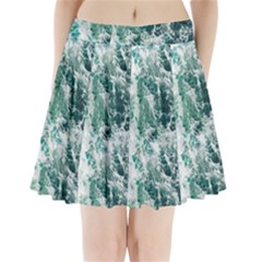 Blue Ocean Waves Pleated Mini Skirt by Jack14