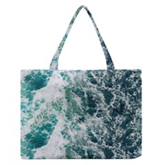 Blue Ocean Waves Zipper Medium Tote Bag by Jack14