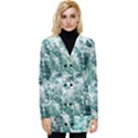Blue Ocean Waves Button Up Hooded Coat  View1