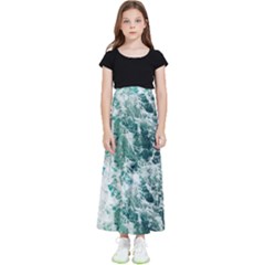 Blue Ocean Waves Kids  Flared Maxi Skirt by Jack14