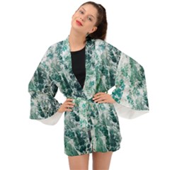 Blue Ocean Waves Long Sleeve Kimono by Jack14