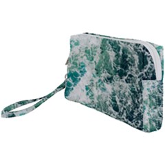 Blue Ocean Waves Wristlet Pouch Bag (small) by Jack14
