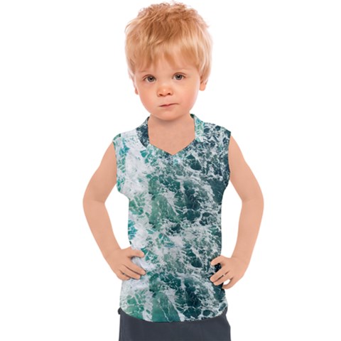 Blue Ocean Waves Kids  Sport Tank Top by Jack14